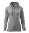 Malfini Trendy Zipper - Műanyag cipzáras, zsebes, bolyhos belsős női pulóver - Sötétszürke melírozott - XS