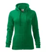 Malfini Trendy Zipper - Műanyag cipzáras, zsebes, bolyhos belsős női pulóver - Fűzöld - S
