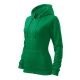 Malfini Trendy Zipper - Műanyag cipzáras, zsebes, bolyhos belsős női pulóver - Fűzöld - 2XL