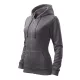 Malfini Trendy Zipper - Műanyag cipzáras, zsebes, bolyhos belsős női pulóver - Acélszürke - XS