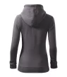 Malfini Trendy Zipper - Műanyag cipzáras, zsebes, bolyhos belsős női pulóver - Acélszürke - L