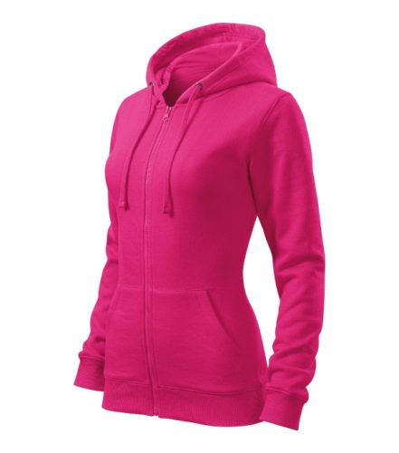 Malfini Trendy Zipper - Műanyag cipzáras, zsebes, bolyhos belsős női pulóver - Bíborszín - M