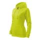 Malfini Trendy Zipper - Műanyag cipzáras, zsebes, bolyhos belsős női pulóver - Lime - XS