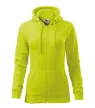 Malfini Trendy Zipper - Műanyag cipzáras, zsebes, bolyhos belsős női pulóver - Lime - XS