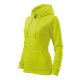 Malfini Trendy Zipper - Műanyag cipzáras, zsebes, bolyhos belsős női pulóver - Lime - 2XL