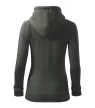 Malfini Trendy Zipper - Műanyag cipzáras, zsebes, bolyhos belsős női pulóver - Sötét palakő - XS