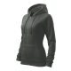Malfini Trendy Zipper - Műanyag cipzáras, zsebes, bolyhos belsős női pulóver - Sötét palakő - 2XL