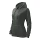 Malfini Trendy Zipper - Műanyag cipzáras, zsebes, bolyhos belsős női pulóver - Sötét palakő - 2XL