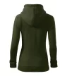 Malfini Trendy Zipper - Műanyag cipzáras, zsebes, bolyhos belsős női pulóver - Military - S