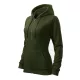 Malfini Trendy Zipper - Műanyag cipzáras, zsebes, bolyhos belsős női pulóver - Military - M