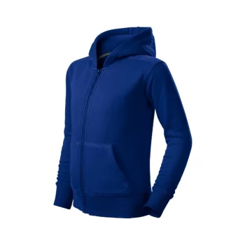   Malfini Trendy Zipper - Műanyag cipzáras, zsebes, bolyhos belsős gyerek pulóver - Királykék - 122 cm/6 éves