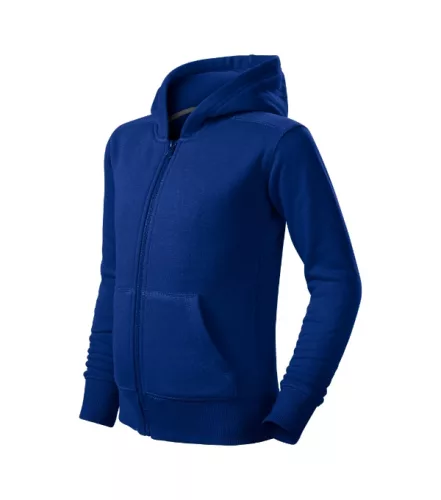 Malfini Trendy Zipper - Műanyag cipzáras, zsebes, bolyhos belsős gyerek pulóver - Királykék - 134 cm/8 éves