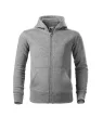 Malfini Trendy Zipper - Műanyag cipzáras, zsebes, bolyhos belsős gyerek pulóver - Sötétszürke melírozott - 146 cm/10 éves