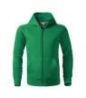 Malfini Trendy Zipper - Műanyag cipzáras, zsebes, bolyhos belsős gyerek pulóver - Fűzöld - 122 cm/6 éves