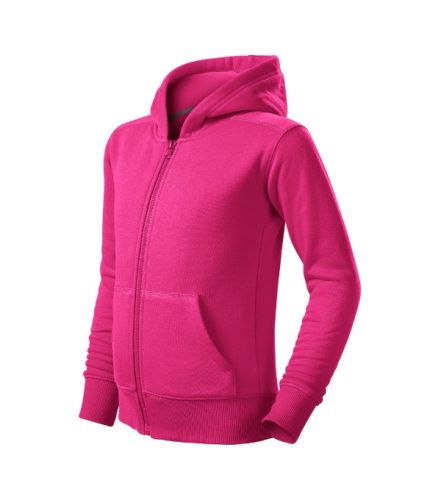 Malfini Trendy Zipper - Műanyag cipzáras, zsebes, bolyhos belsős gyerek pulóver - Bíborszín - 122 cm/6 éves