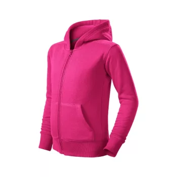   Malfini Trendy Zipper - Műanyag cipzáras, zsebes, bolyhos belsős gyerek pulóver - Bíborszín - 146 cm/10 éves