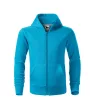 Malfini Trendy Zipper - Műanyag cipzáras, zsebes, bolyhos belsős gyerek pulóver - Türkiz - 158 cm/12 éves
