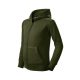 Malfini Trendy Zipper - Műanyag cipzáras, zsebes, bolyhos belsős gyerek pulóver - Military - 122 cm/6 éves