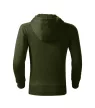 Malfini Trendy Zipper - Műanyag cipzáras, zsebes, bolyhos belsős gyerek pulóver - Military - 134 cm/8 éves