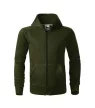 Malfini Trendy Zipper - Műanyag cipzáras, zsebes, bolyhos belsős gyerek pulóver - Military - 146 cm/10 éves