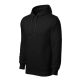Malfini Cape - Kapucnis, kenguru zsebes, bolyhos belsős férfi pulóver - Fekete - 2XL