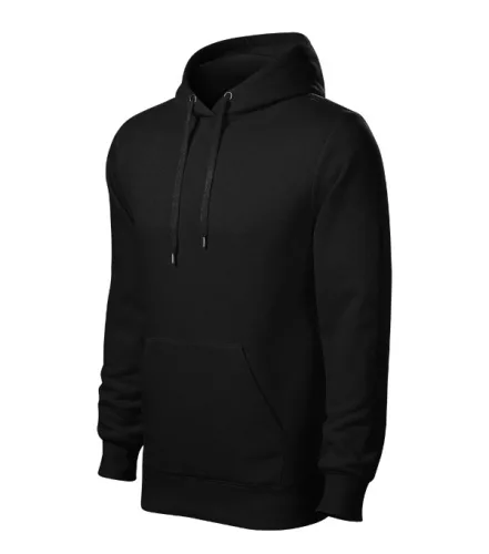 Malfini Cape - Kapucnis, kenguru zsebes, bolyhos belsős férfi pulóver - Fekete - 3XL