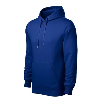   Malfini Cape - Kapucnis, kenguru zsebes, bolyhos belsős férfi pulóver - Királykék - 2XL