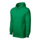 Malfini Cape - Kapucnis, kenguru zsebes, bolyhos belsős férfi pulóver - Fűzöld - 3XL