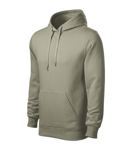 Malfini Cape - Kapucnis, kenguru zsebes, bolyhos belsős férfi pulóver - Világos khaki - S