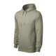 Malfini Cape - Kapucnis, kenguru zsebes, bolyhos belsős férfi pulóver - Világos khaki - XL