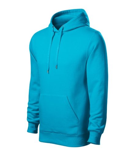 Malfini Cape - Kapucnis, kenguru zsebes, bolyhos belsős férfi pulóver - Türkiz - 3XL