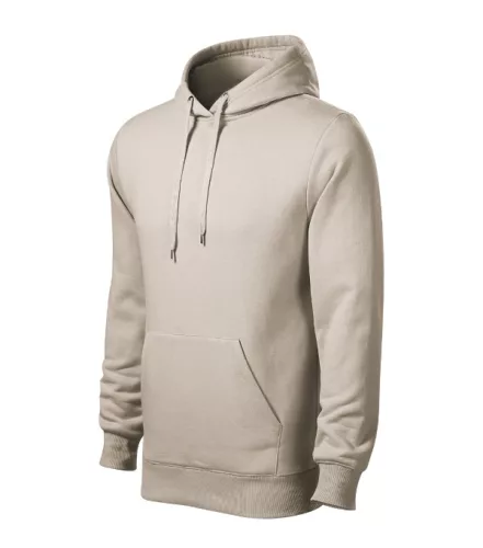 Malfini Cape - Kapucnis, kenguru zsebes, bolyhos belsős férfi pulóver - Drappos szürke - 2XL