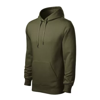   Malfini Cape - Kapucnis, kenguru zsebes, bolyhos belsős férfi pulóver - Military - S