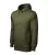 Malfini Cape - Kapucnis, kenguru zsebes, bolyhos belsős férfi pulóver - Military - 2XL