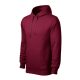  Malfini Cape - Kapucnis, kenguru zsebes, bolyhos belsős férfi pulóver - Garnet - M