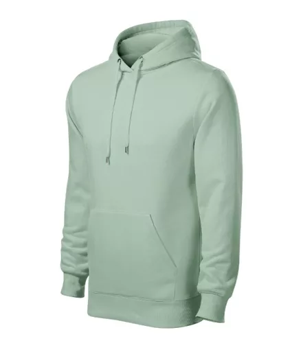 Malfini Cape - Kapucnis, kenguru zsebes, bolyhos belsős férfi pulóver - Zsálya - XL