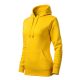 Malfini Cape - Kapucnis, kenguru zsebes, bolyhos belsős női pulóver - Sárga - 2XL