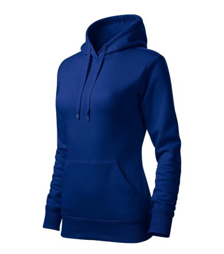 Malfini Cape - Kapucnis, kenguru zsebes, bolyhos belsős női pulóver - Királykék - XL