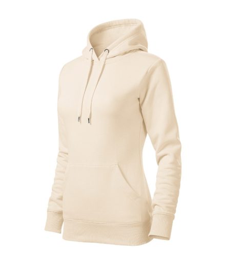 Malfini Cape - Kapucnis, kenguru zsebes, bolyhos belsős női pulóver - Mandula - 2XL