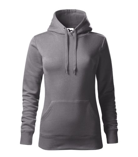 Malfini Cape - Kapucnis, kenguru zsebes, bolyhos belsős női pulóver - Acélszürke - 2XL