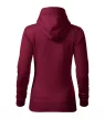 Malfini Cape - Kapucnis, kenguru zsebes, bolyhos belsős női pulóver - Garnet - S