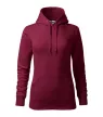 Malfini Cape - Kapucnis, kenguru zsebes, bolyhos belsős női pulóver - Garnet - L