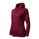 Malfini Cape - Kapucnis, kenguru zsebes, bolyhos belsős női pulóver - Garnet - XL