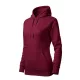 Malfini Cape - Kapucnis, kenguru zsebes, bolyhos belsős női pulóver - Garnet - 2XL