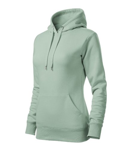 Malfini Cape - Kapucnis, kenguru zsebes, bolyhos belsős női pulóver - Zsálya - 2XL