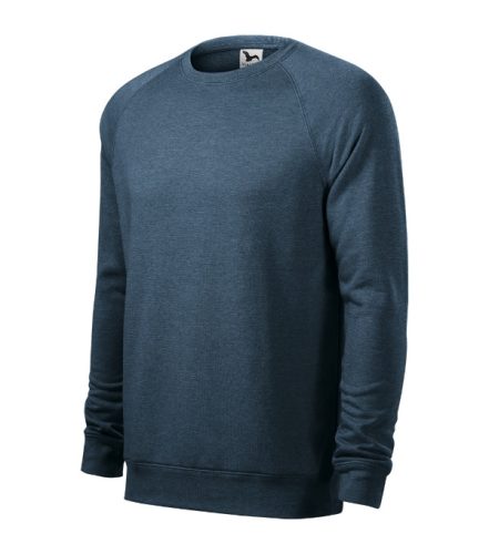 Malfini Merger - Egyenes szabású férfi pulóver - Sötétdenim melírozott - 2XL