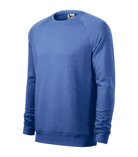 Malfini Merger - Egyenes szabású férfi pulóver - Kék melírozott - 3XL