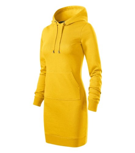 Malfini Snap - Enyhén karcsúsított, kapucnis, kenguru zsebes női ruha - Sárga - 2XL