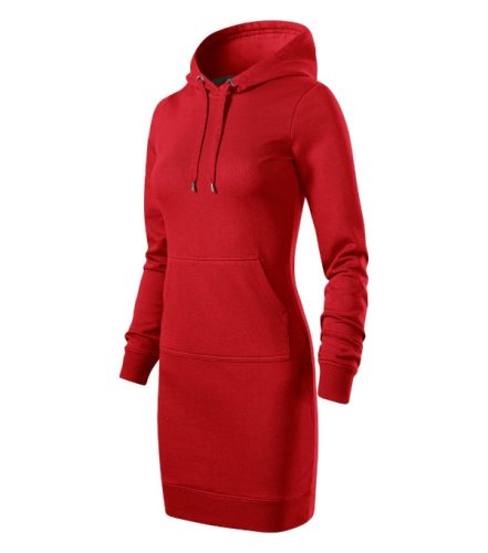 Malfini Snap - Enyhén karcsúsított, kapucnis, kenguru zsebes női ruha - Piros - 2XL
