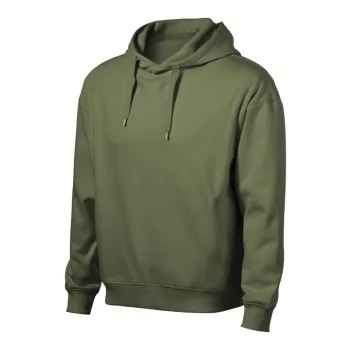   Malfini Moon - Laza szabású, kapucnis, rejtett kenguru zsebes férfi pulóver - Khaki - M
